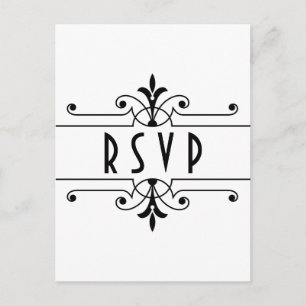 Ebony v2 Fancy Ornamy Carte Postale RSVP