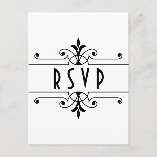 Ebony v2 Fancy Ornamy Carte Postale RSVP (Devant)