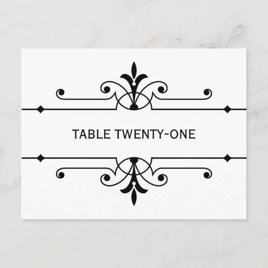 Ebony v2 Fancy Ornamy Numéro de table Carte postal (Devant)