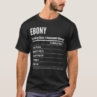 Ebony voedingsfeiten serveren grootte calorieën