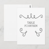 Ebony Whimsical Flourd Numéro de table Carte posta (Devant / Derrière)