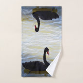 Ebony zwarte zwanen, badhanddoekset bad handdoek (Handdoek)