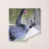 Ebony zwarte zwanen, badhanddoekset bad handdoek (Wasdoekje)