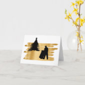 Éboueur et carte de silhouette d'arbre de Noël (Fleur jaune)