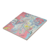 Ebru Art Pastel Abstract  Tegeltje (Zijkant)