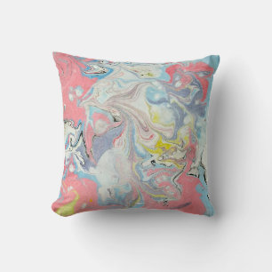 Ebru Kunst Pastel Abstract Marmerpapier Kussen