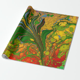Ebru Marbling Bloemenpatroon Cadeaupapier