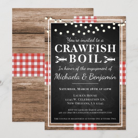 Ébullition de l'écrevisse Invitation de la partie  (Devant / Derrière)