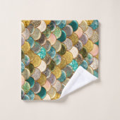 Écailles de sirène multicolore pailletées glamour (Gant de toilette)