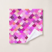 Écailles de sirène, violet, améthyste et corail (Gant de toilette)