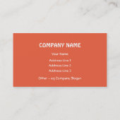 Écarlet, orange, vert, Royal Blue Carte de visite (Dos)