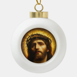 Ecce Homo Jezus Christus met Doornenkroon Keramische Bal Ornament