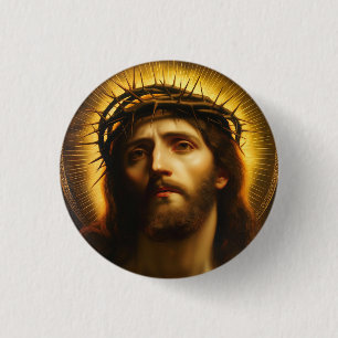 Ecce Homo Jezus Christus met Doornenkroon Ronde Button 3,2 Cm