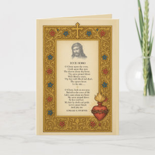Ecce Homo Opgevouwen Heilige Kaart Gedicht Heilig