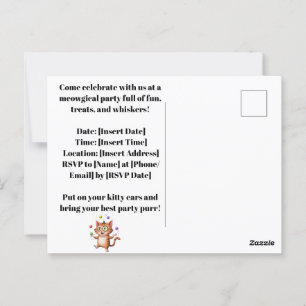 Eccentric kat Whimsicale kattenkunst voor kattenli Briefkaart