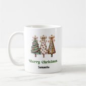 Eccentric Leopard Christmas Trees Personalized Mug (Gauche)