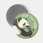 Eccentric Panda Voeg Je Tekst Toe Kersenbloesem Ku Magneet (Voorkant / Achterkant)