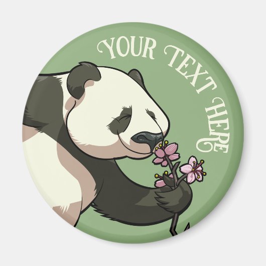 Eccentric Panda Voeg Je Tekst Toe Kersenbloesem Ku Magneet (Voorkant)