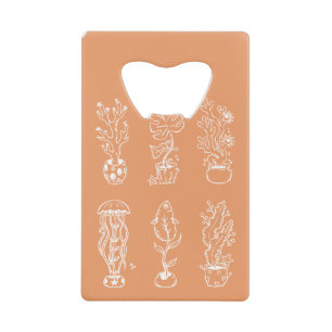 Eccentrische botanische kredietkaart flessenopener