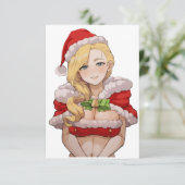 Ecchi Lady Santa Cutie Bedankkaart (Staand voorkant)