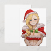 Ecchi Lady Santa Cutie Bedankkaart (Voorkant / Achterkant)