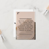 Ecclesiast 7:8 KJV Bijbel Verse Pic Flat Greeting Kaart (Voorkant / Achterkant in situ)