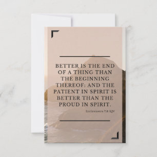 Ecclesiast 7:8 KJV Bijbel Verse Pic Flat Greeting Kaart