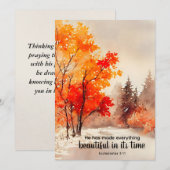 Ecclésiaste 3:11 Bible Verse Carte Plat Automne (Devant / Derrière)