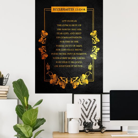 Ecclesiastes 12:13-14 Bijbelverse Poster (Thuiskantoor)