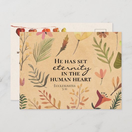 Ecclesiastes 3:11 Hij heeft eeuwigheid in het hart Briefkaart (Voorkant / Achterkant)