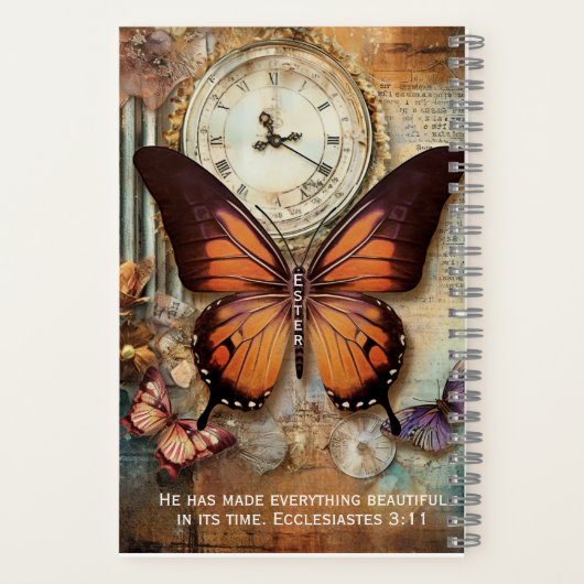 Ecclesiastes 3:11 Journal Butterfly Clock Notebook (Verso)