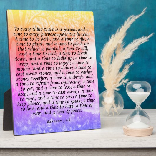 Ecclesiastes 3:1-8 fotoplaat (Zijkant)