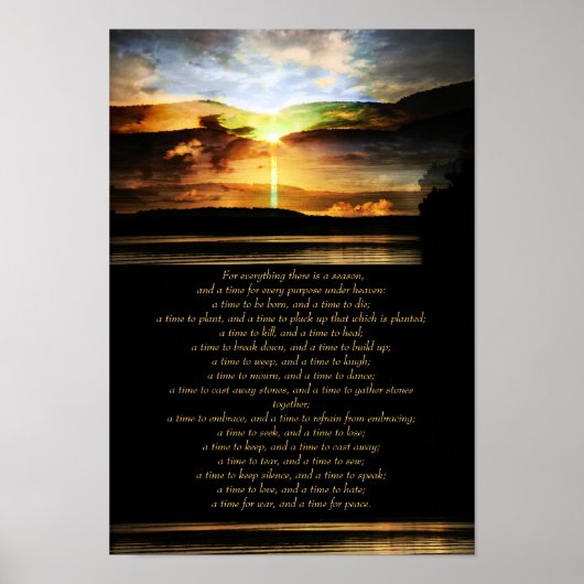 Ecclesiastes 3, 1-8 - inspirerend poster met zonso (Voorkant)