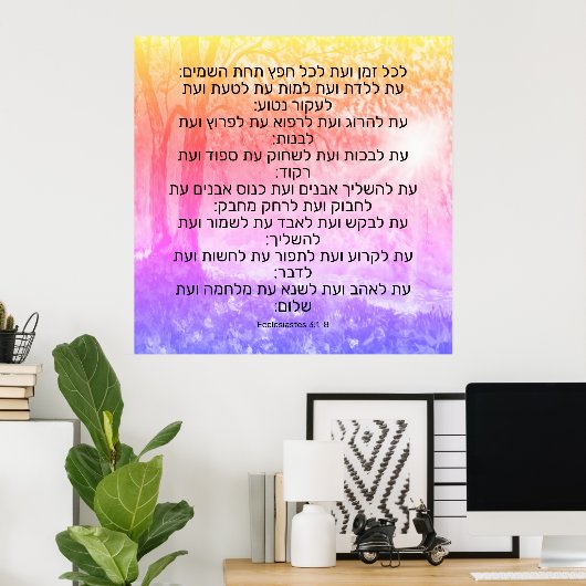 Ecclesiastes 3:1-8 poster (Thuiskantoor)