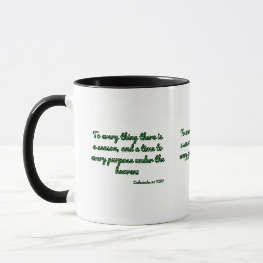 Ecclesiastes 3:1 KJV Bible Verse Mug à deux tons (Gauche)