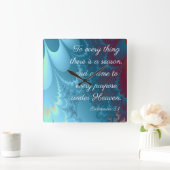 Ecclesiastes 3:1 vierkante klok (Huis)