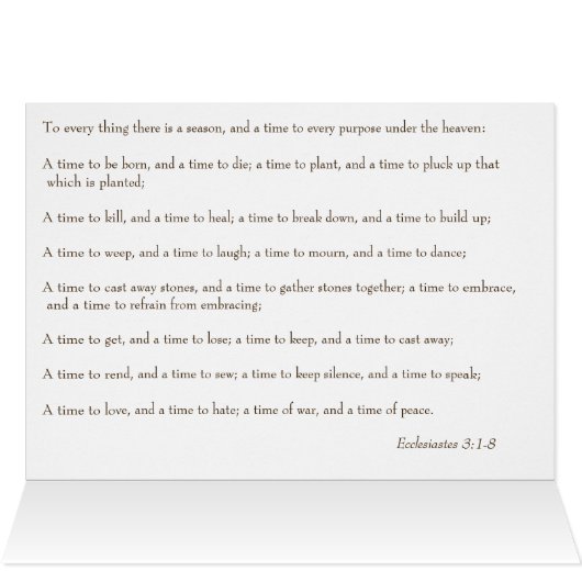 Ecclesiastes 3 Saison Confortant (Intérieur Horizontal (Haut))