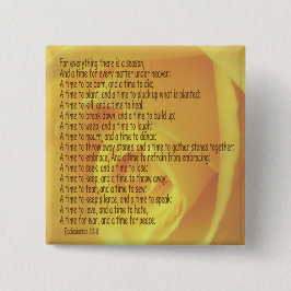 ECCLESIASTICA 3:1-8 3 VIERKANTE BUTTON 5,1 CM