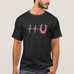 ECG hartslag Graphic Paardenliefhebber Ruiterruite T-shirt