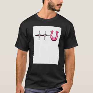 Ecg Heartbeat Graphic Horse Lover Equestrian Rider T-shirt
