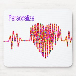 ECG lijn hart medisch rood wit Muismat