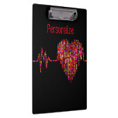 ECG lijn hart medisch zwart rood Klembord (Rechts)