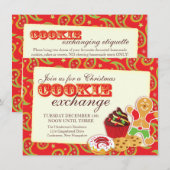 Échange de biscuits de Noël & invitation rouge pou (Devant / Derrière)