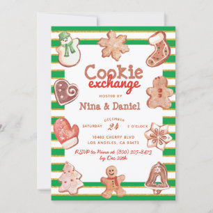 Échange de biscuits de pain d'épice Invitation de