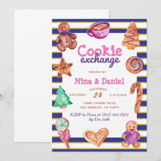 Échange de biscuits de pain d'épice Invitation de (Devant / Derrière)