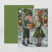 Échange de Cadeaux des Elfes de Noël – Carte de Vœ (Devant / Derrière)