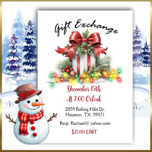 Échange de cadeaux Invitation de Noël