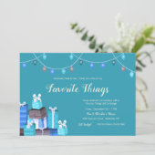 Échange de Cadeaux Objets Préférés Invitation Bleu (Debout devant)