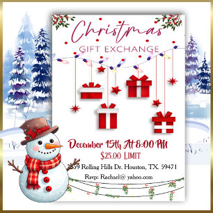 Échange de cadeaux simples cadeaux Noël Invitation