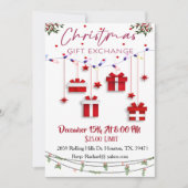 Échange de cadeaux simples cadeaux Noël Invitation (Devant)